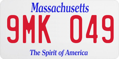 MA license plate 9MK049