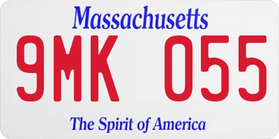 MA license plate 9MK055