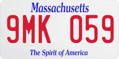 MA license plate 9MK059