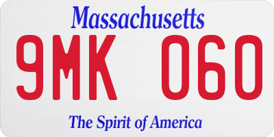 MA license plate 9MK060