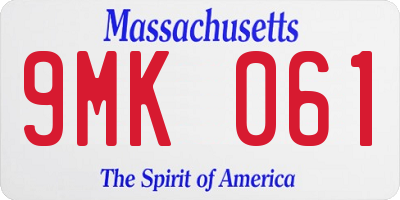 MA license plate 9MK061