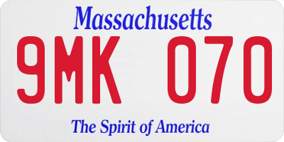 MA license plate 9MK070