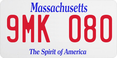 MA license plate 9MK080