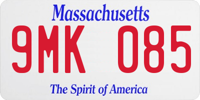 MA license plate 9MK085