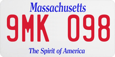 MA license plate 9MK098