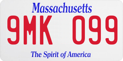 MA license plate 9MK099