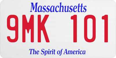 MA license plate 9MK101