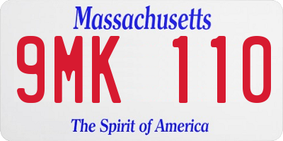 MA license plate 9MK110