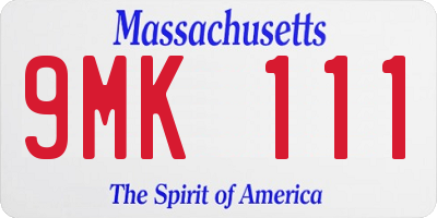 MA license plate 9MK111