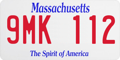 MA license plate 9MK112