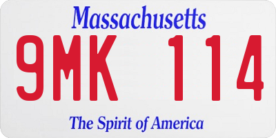 MA license plate 9MK114