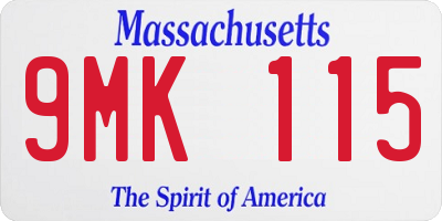 MA license plate 9MK115