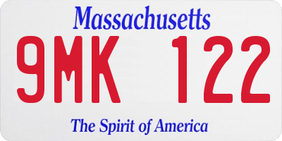 MA license plate 9MK122