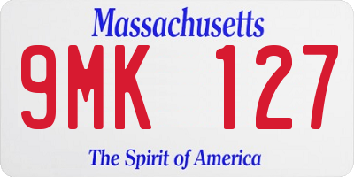 MA license plate 9MK127
