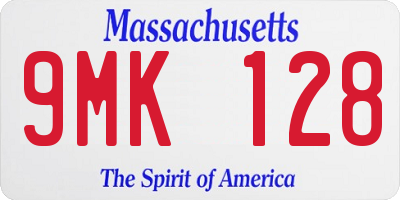 MA license plate 9MK128