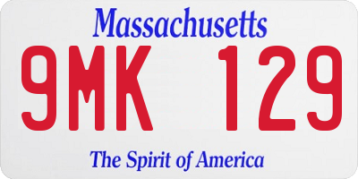 MA license plate 9MK129
