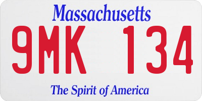 MA license plate 9MK134