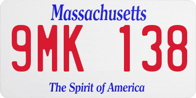 MA license plate 9MK138