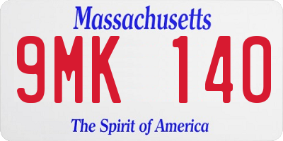 MA license plate 9MK140