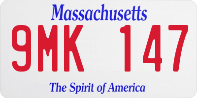 MA license plate 9MK147
