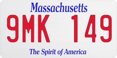 MA license plate 9MK149
