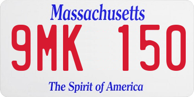 MA license plate 9MK150