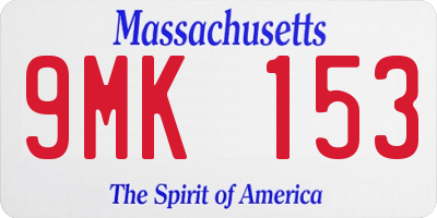 MA license plate 9MK153
