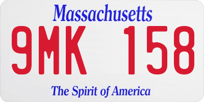 MA license plate 9MK158