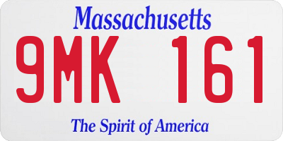 MA license plate 9MK161