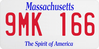 MA license plate 9MK166