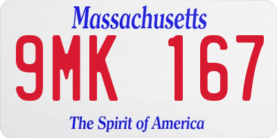 MA license plate 9MK167