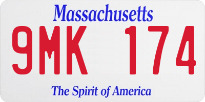 MA license plate 9MK174