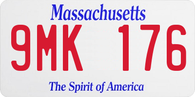 MA license plate 9MK176