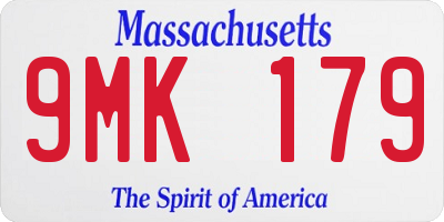 MA license plate 9MK179