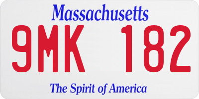 MA license plate 9MK182