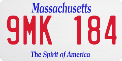 MA license plate 9MK184