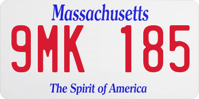 MA license plate 9MK185