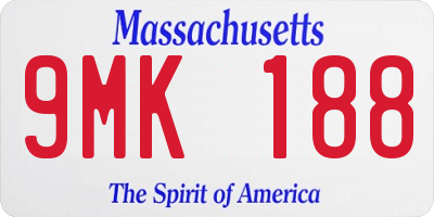 MA license plate 9MK188