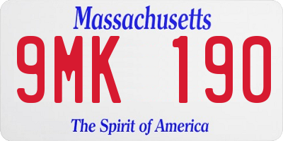 MA license plate 9MK190