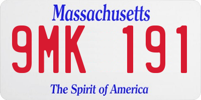 MA license plate 9MK191