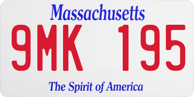 MA license plate 9MK195