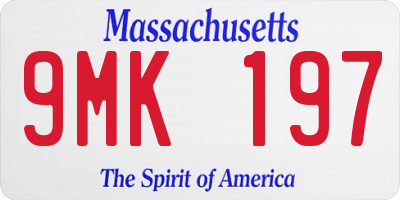 MA license plate 9MK197