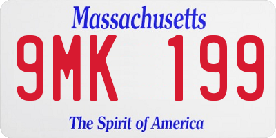 MA license plate 9MK199