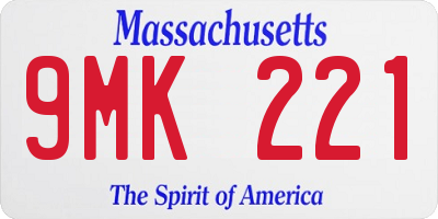 MA license plate 9MK221
