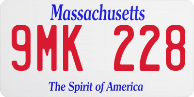 MA license plate 9MK228