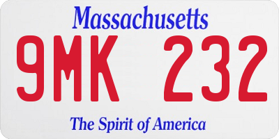 MA license plate 9MK232