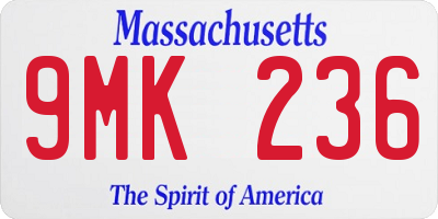 MA license plate 9MK236