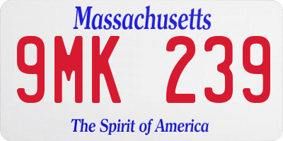 MA license plate 9MK239