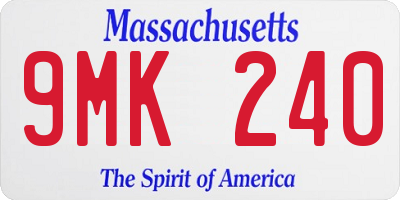 MA license plate 9MK240