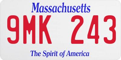 MA license plate 9MK243